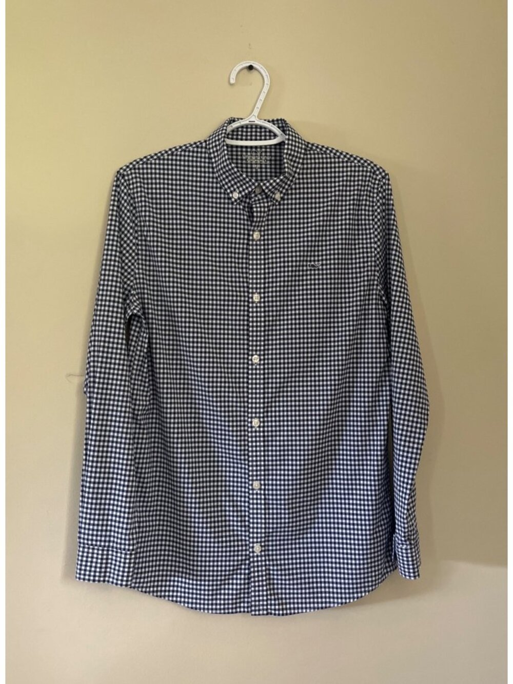 Vineyard Vines Boys XLarge (18) Long Sleeve Blue White Checkered Button Up Shirt